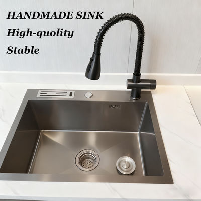 品質  Thickened Seamless Welded 304 Stainless Steel Kitchen Sink Handmade Basin 工場