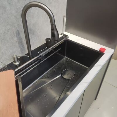 品質  High-Precision CNC Machined Heat-Resistant 316L Stainless Steel Kitchen Sink with 250-300mm Bowl Depth and 1.2-1.5mm Panel Thickness 工場