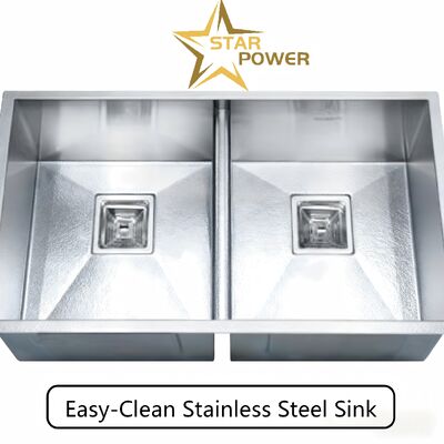 お買い得 STAR POWER 304SS プレミアム 厚い 手作り ダブル ボウル キッチン シンク 食品級 ステンレス 鋼 オンライン