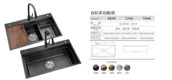 スマートブラックナノクジラ滝 シングルスロット ハニーコム 洗面盆 シンク シンク 固定 ブレーキ シンク アクセサリー