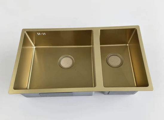 お買い得 ゴールドダブルボウルステンレススチールシンク – 防汚、耐久性、モダンキッチンに最適 オンライン