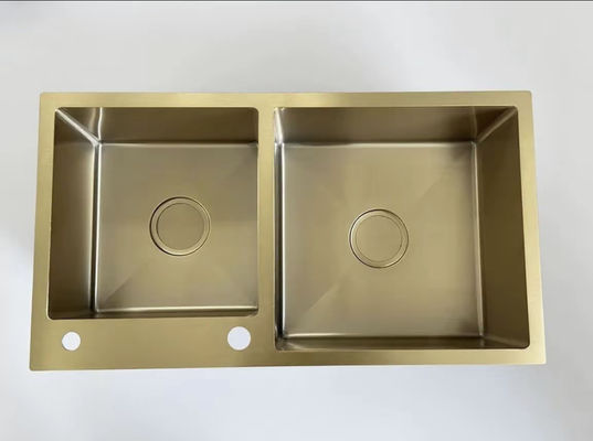 SUS304 ステンレス鋼 ゴールド スクエア キッチンシンク