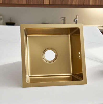 SUS304 ステンレス鋼 ゴールド スクエア キッチンシンク