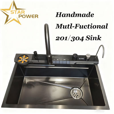 Food-Grade 304/316 Stainless Steel Kitchen Sink with 25-30cm Deep Basin and Fingerprint-Proof PVD Coating