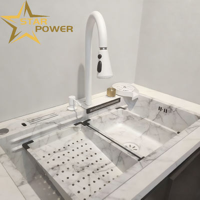 商業用 キッチンシンク 手作り 耐久性ステンレス鋼 食品グレードの材料304/316のダブルボウル