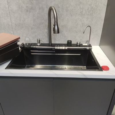 お買い得 電解研磨と銀イオン抗菌加工を施した手作りのステンレス製キッチンシンク（食品グレード304/316、深さ25cm以上） オンライン
