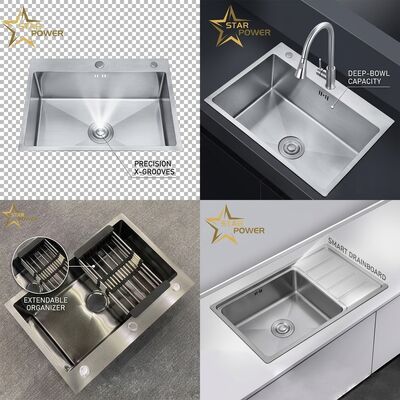 お買い得 304ステンレススチールアンダーマウントバープレップキッチンシンク 15x15インチ、業務用18ゲージ、ファストドレインXグルーブ オンライン