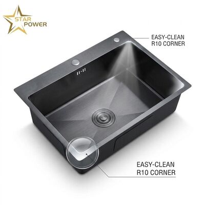 お買い得 16 Gauge 304 Stainless Steel Double Bowl Kitchen Sink Drop-in 33x22 Inch 9 Inch Deep Basin Brushed Finish オンライン