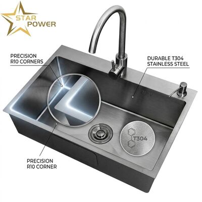 お買い得 Round 15 Inch Bar Prep Sink SUS304 Handmade 22 Gauge Single Bowl Undermount online