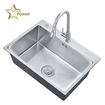 お買い得 Nano 25x22 Drop-In Kitchen Sink SUS304 Antibacterial Single Bowl 18 Gauge オンライン
