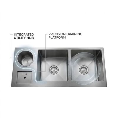 お買い得 Farmhouse 28x19 Workstation Kitchen Sink SUS304 16 Gauge with Cutting Board オンライン
