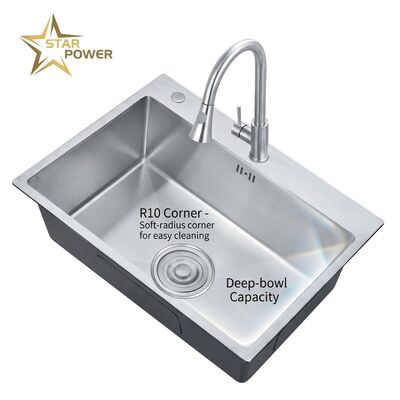 お買い得 Nano Black 31x20 Undermount Handmade Kitchen Sink SUS304 Single Bowl 18 Gauge online
