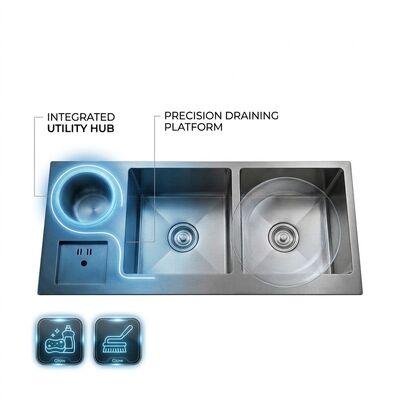 お買い得 36 Inch PVD Gold Single Bowl Farmhouse Workstation Kitchen Sink SUS304 16 Gauge オンライン