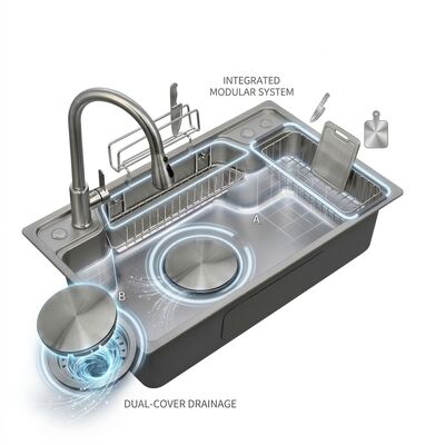 お買い得 30 Inch Farmhouse Apron Front Double Bowl Kitchen Sink 16 Gauge with Grids オンライン