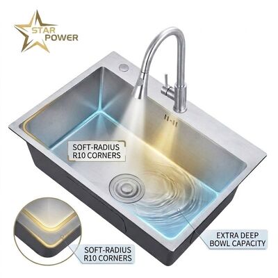 お買い得 25 Inch Laundry Utility Sink SUS304 20 Gauge Deep Basin with Faucet Assembly オンライン