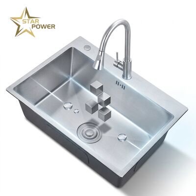 お買い得 24 Inch Undermount Single Bowl Kitchen Sink SUS304 18 Gauge with Nano Coating online